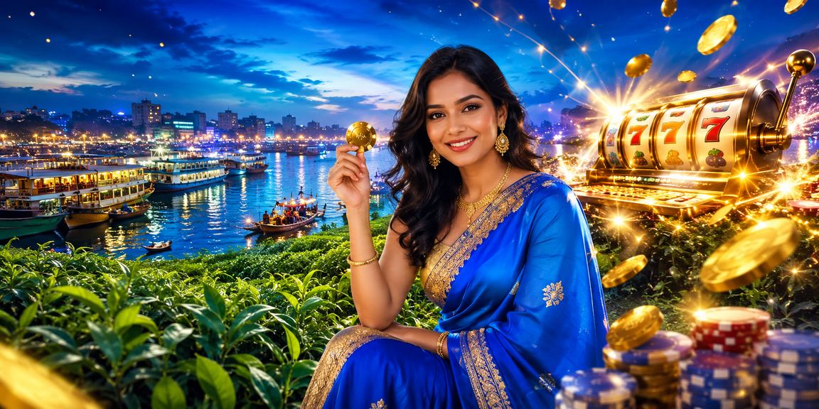 চা বাগানের পাশে বসে স্মার্টফোনে abc 777 স্লট গেম উপভোগ করছেন একজন খেলোয়াড়